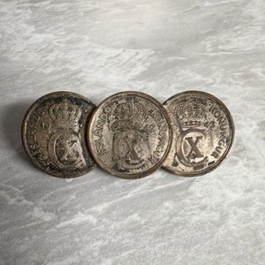 1942 Icelandic Coin Brooch Scandinavian Handmade Vintage Copper Jewelry