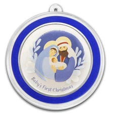 2025 1 oz Silver Colorized Round - Baby's 1st Christmas, Nativity