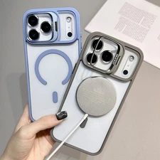 For iPhone 17 Pro Max Dustproof Clear Phone Case Magnetic + Tempered Glass