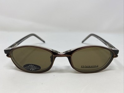 Innovative IMF361 Burgundy Crystal 48-20-140 Eyeglasses Frame w/ Clip-on &P40