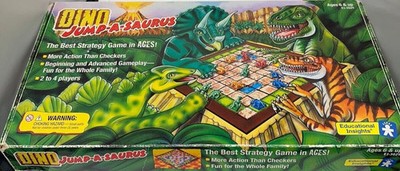 1997 Dino Jump-a-Saurus Game Educational Insights Dino Checkers Complete,Vintage