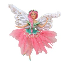 December Diamonds Whimiscal Pink 6" Fairy Ornament 79-81716 Christmas Greenhouse