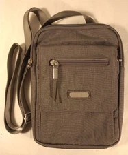 Baggallini Far & Wide RFID Crossbody Travel Bag Sterling Shimmer Gray Organizer