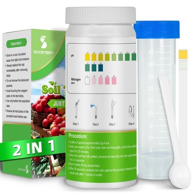2-in-1 pH & Nitrogen Soil Test Kit, Home Soil Testing Kit for Lawns Gardening...