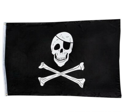 5'x3' Fashion Skull And Cross Crossbones Sabres Swords Jolly - Foto 7