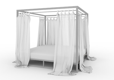 Bett Olimp mit Baldachin und Reling, doppel Himmelbett 140x200 cm + Lattenrost