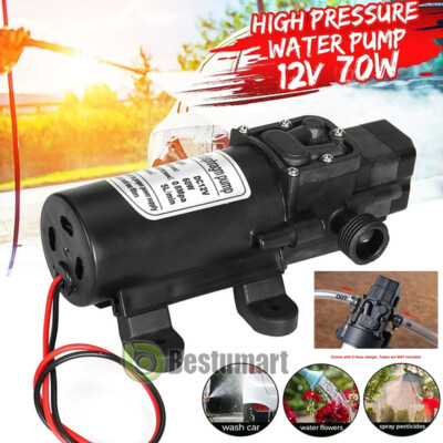 #ad 12V Automatic Fresh Water Pressure Diaphragm Pump 70W 130PSI for Boat Marine RV $28.49