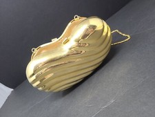 Vintage Metal Clutch With Chain Gold Costume Flapper