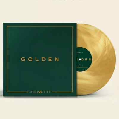 BTS JUNGKOOK GOLDEN Album LP Ver./Vinyl+Foto Buch+2Post Karte+Karte+Seal Sticker
