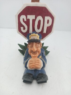 The David Frykman Portfolio ''The Patrolman'' Nick Nack Statue~Policeman Stop Sign
