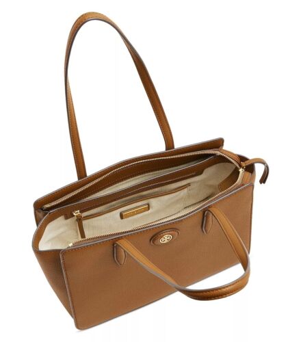 NWT TORY BURCH $398 ROBINSON BISTRO BROWN PEBBLED LEATHER TOTE BAG - Picture 2 of 7