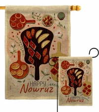 Nowruz Sweet Dish Burlap Garden Flag Celebration Small Gift Yard House Banner