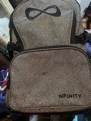 Nfinity Classic Cheerleading Cheer Silver Sparkle Backpack Flaws See Pics