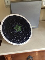Footed Cake Dessert Plate Hand Painted Blueberries - Portugal Fortunoff Footed Cake Dessert Plate Hand Painted Blueberries - Portugal Fortunoff