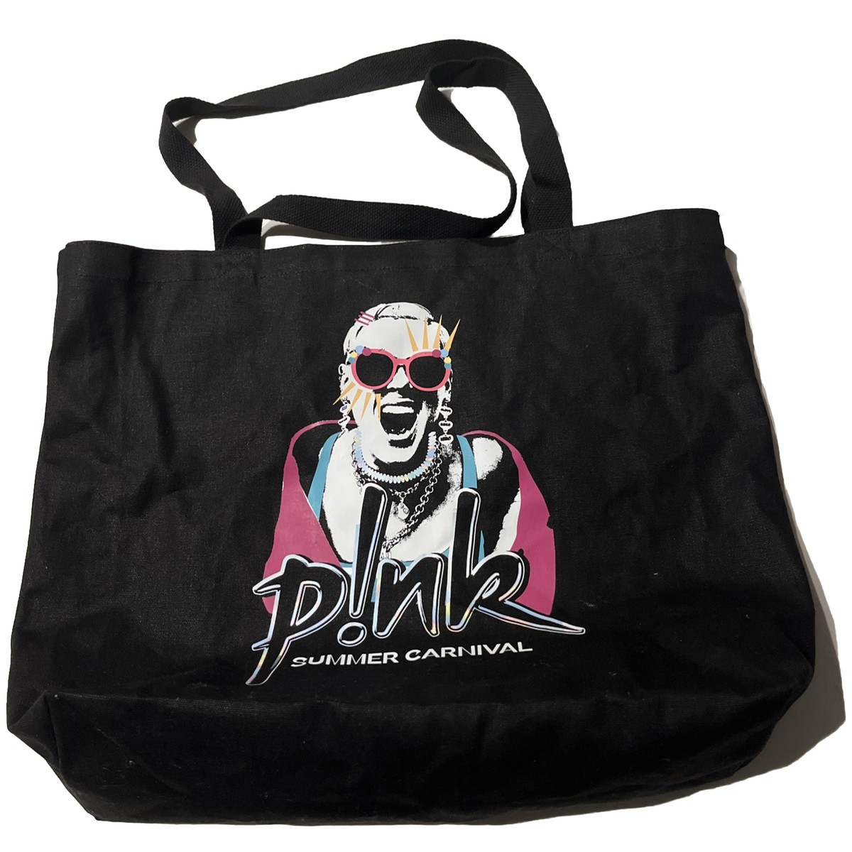 P!NK PINK Alecia Moore Tote Bag 2023 Tour Black Graphic 18