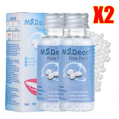 2Pcs Tooth Repair Granules Temporary Tooth Repair Kit Fitting filling Beads US