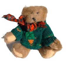 Boyds Bears Collection Green Carrot Sweater 1364 1990-93 "Wilson" Posable Vtg