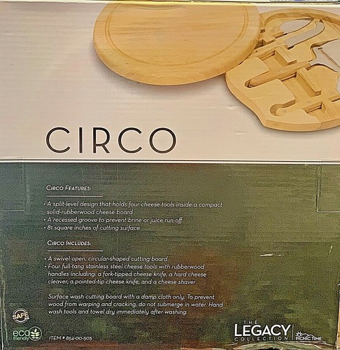"A*" CIRCO LEGACY CUTTING BOARD CHEESE BOARD AND 4 TOOL SET NOS - Picture 4 of 6