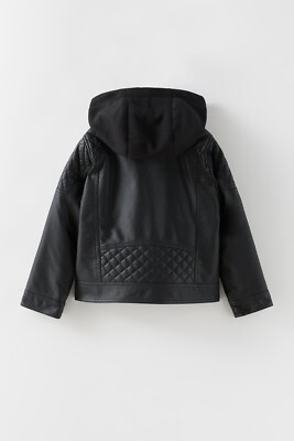 ZARA  kids ブラックレザーライダースジャケット ZARA kids ブラックレザーライダースジャケット - メルカリ