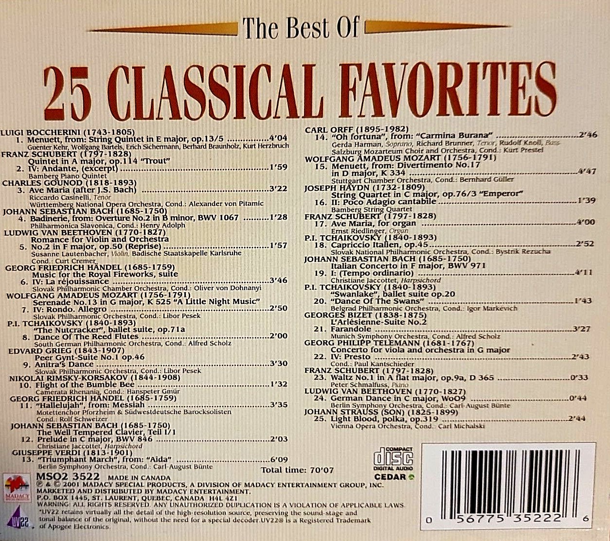 Best Of 25 Classical Favorites - CD - **Mint Condition** 56775352226| eBay