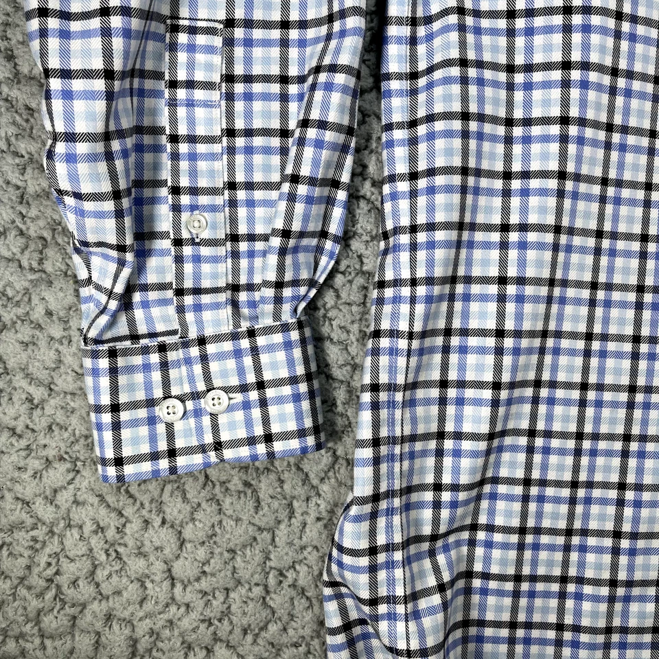 Turnbury Button Down Shirt Mens Large Dress Long Sleeve Blue Plaid - Image 3 of 4