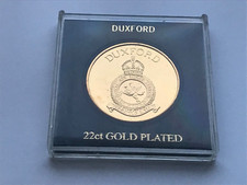 Duxford Airfield Supermarine Spitfire medaglia giubileo 22 ct placcata oro UNC