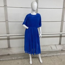 BANANA REPUBLIC Chiffon Pleated Midi Dress Women's Size S Blue 535428