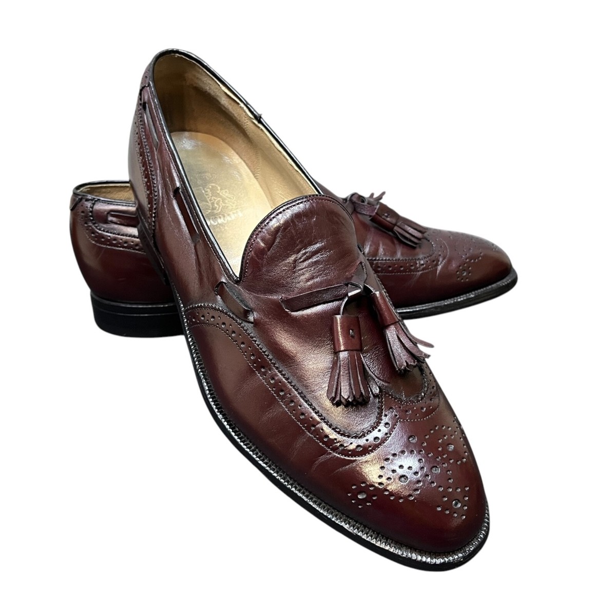 Vtg Johnston Murphy Aristocraft Shoes Men's D Burgundy Tassel