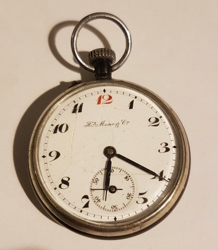 Antico OROLOGIO DA TASCHINO H MOSER; 15 gioielli, porcellana Quadrante, Gun  Metal, SWISS MADE | eBay