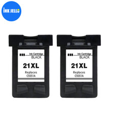 2 Black Ink For HP 21XL 2149 2180 D1420 D1430 F4140 F4150 4310 J3608