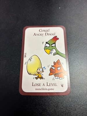 Munchkin Promo Card  -  Curse! Angry Dinos - NEW! 