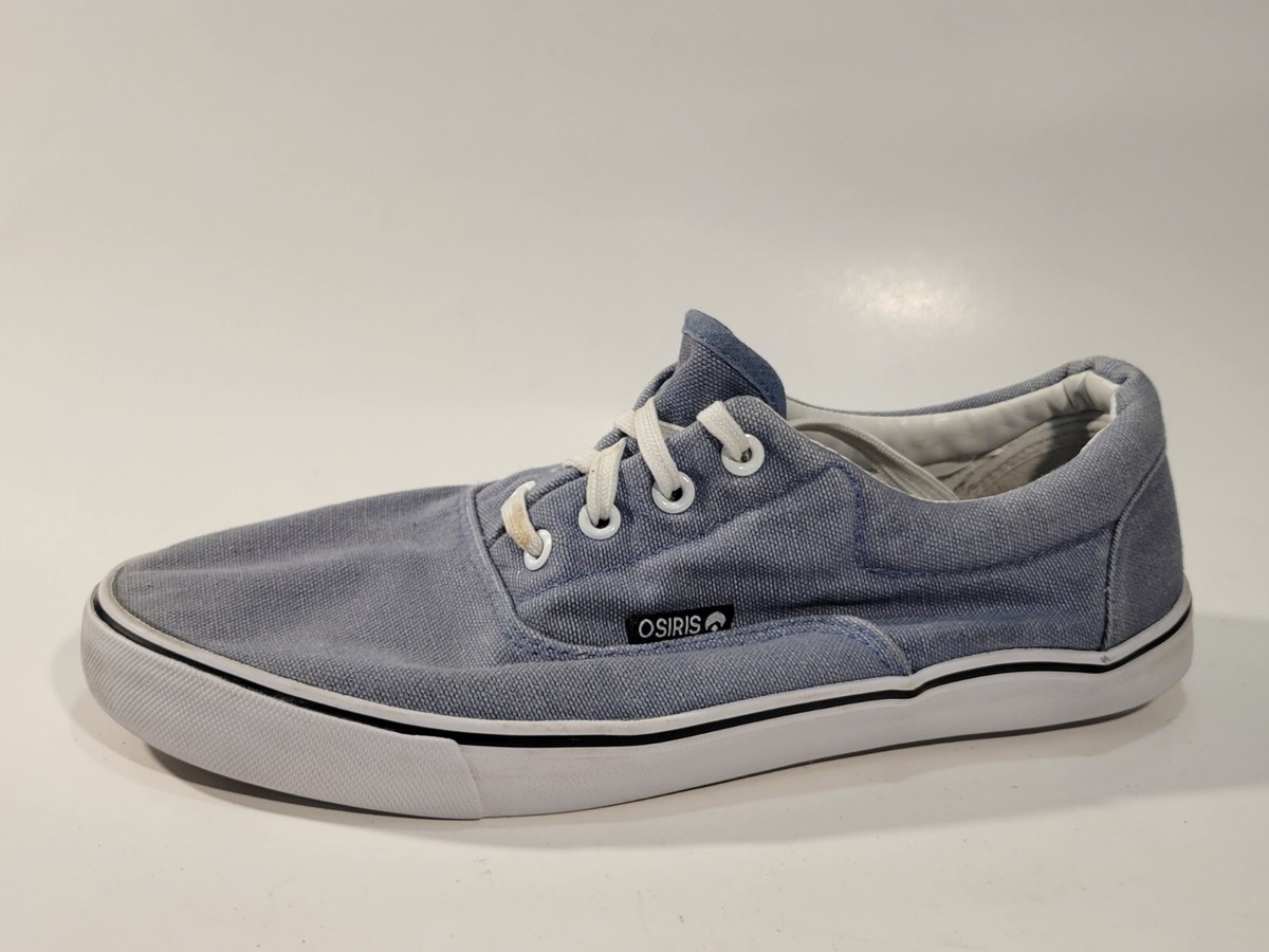 OSIRIS Mens 9.5 Medium Gray Blue Skateboarding Casual Canvas 