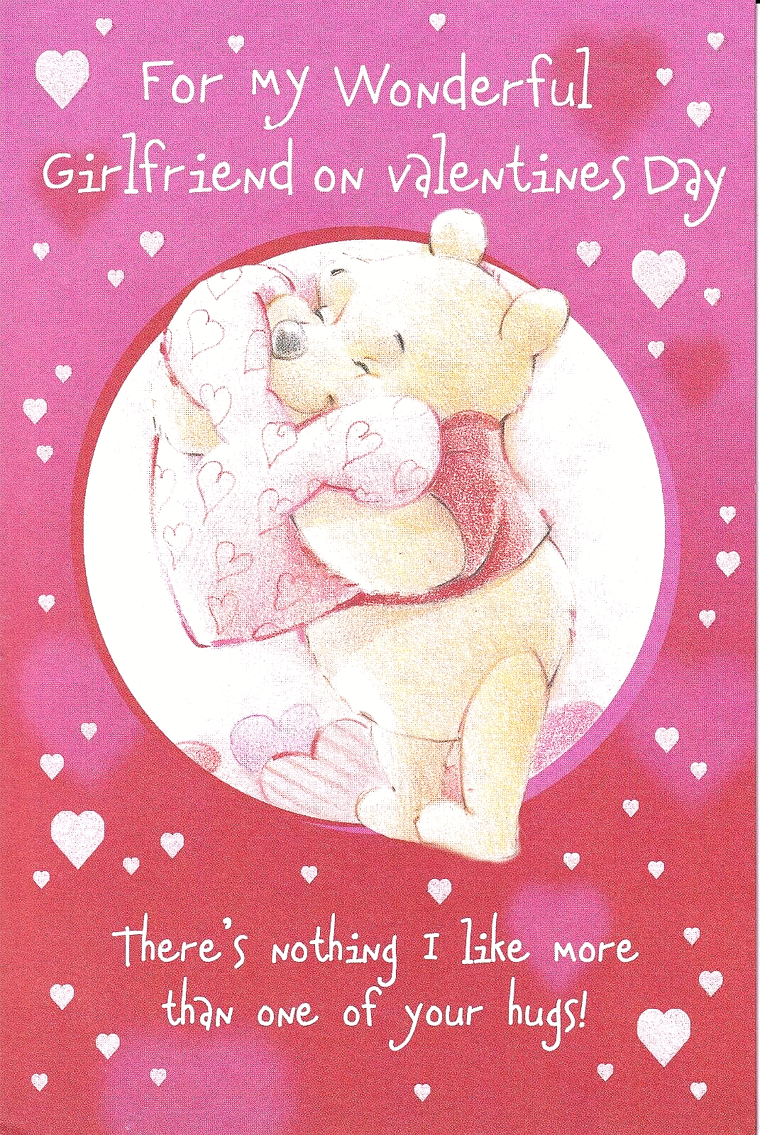 Girlfriend Valentine Card WTP - Winnie the Pooh - I Want One of Your Hugs