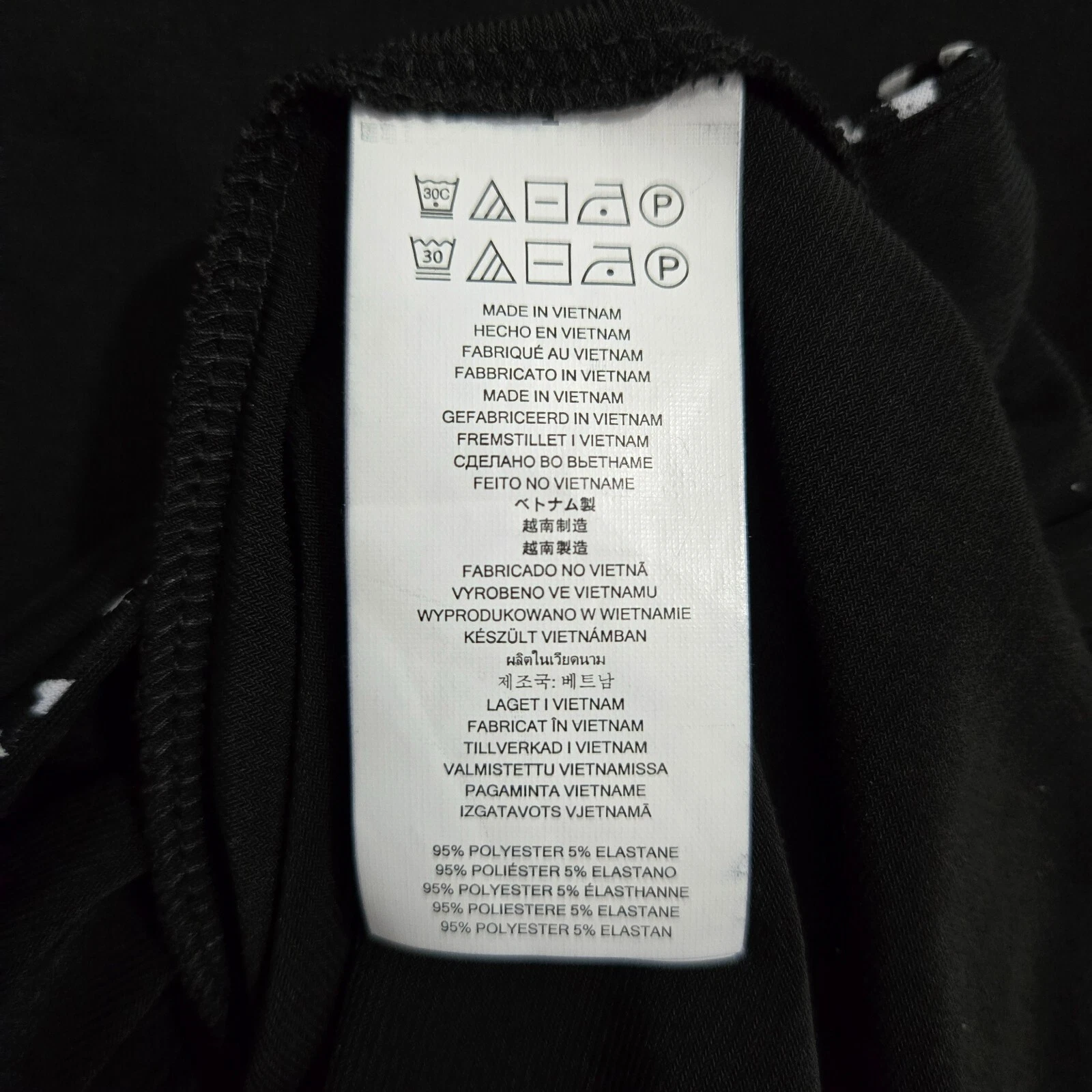 Abito Michael Kors donna M nero manica lunga con orlo stampa animalier bianco e nero