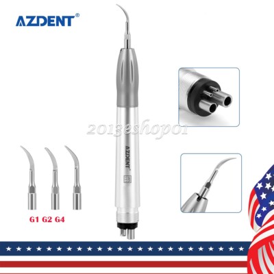 AZDENT Dental Ultrasonic Air Perio Scaler Handpiece Scaling Handle 4Hole+ 3 Tips