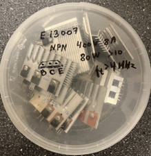 Lot of E13007 NPN Power Transistors w/ Heatsinks   400V / 8A / 80W   DIY