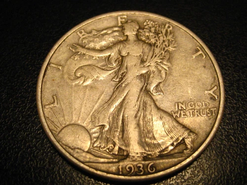 1936-D 90% Silver Walking Liberty Half Dollar XF ^^^^^
