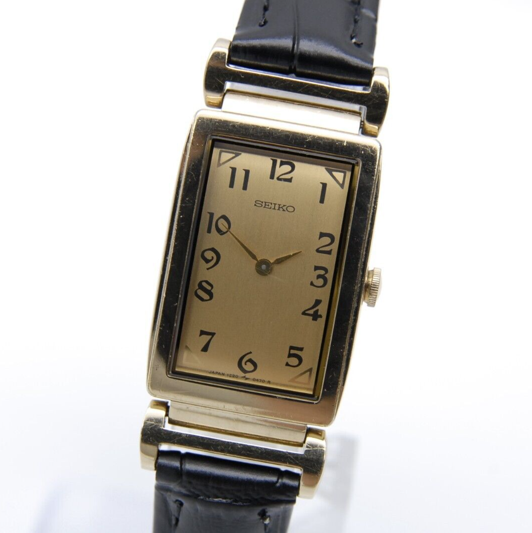 noyページ⭐︎ EXC+5] Vintage SEIKO Nouveau 1220-5270 20mm Gold Dial QZ Women's