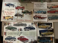 1950's General Motors Chevrolet Buick Olds Cadillac Pontiac lot of 4 2 page ad c
