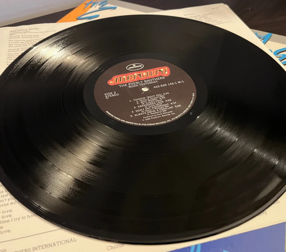 EVERLY BROTHERS - Born Yesterday (1986) - 12" Vinyl Record LP - EX - Image 3 of 3