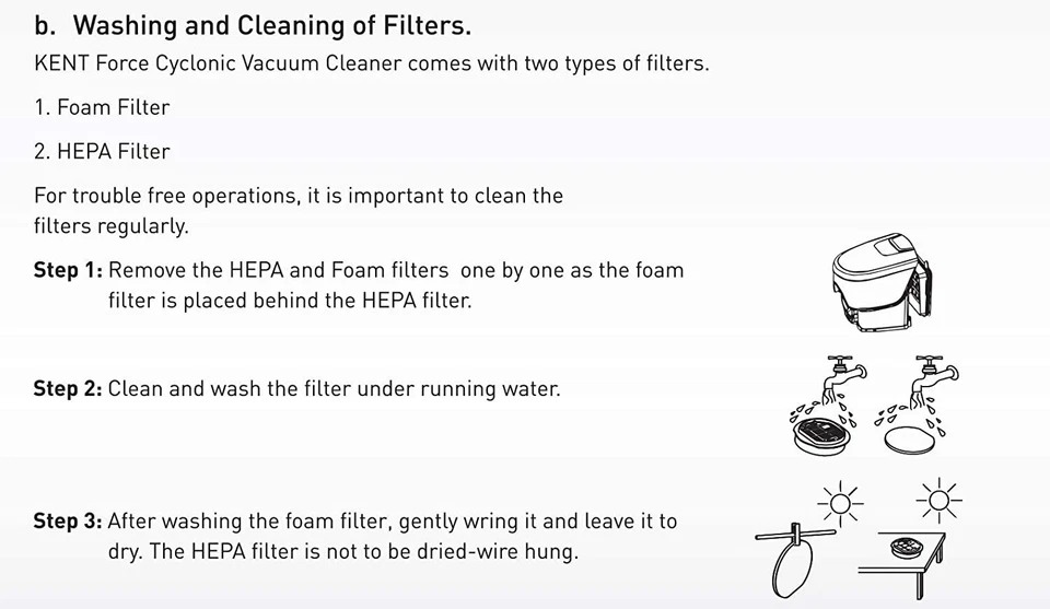 KENT 16016, 2000-Watt, 1 L Force Cyclonic Bagless Vacuum Cleaner- Free Shipping - Image 3 of 4