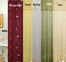 Creative Linens Daisy Fabric Bath Shower Curtain with attached Valance
