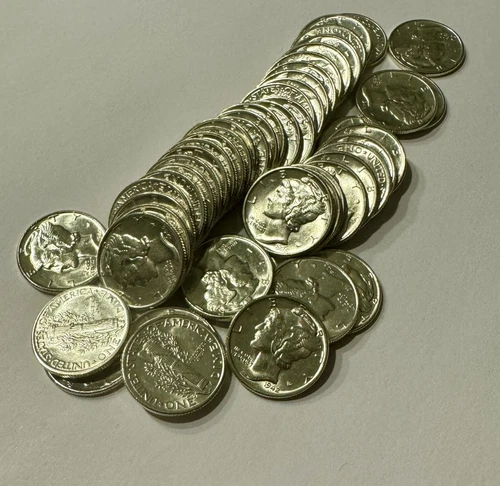 BU Mercury Dime Uncirculated 90% Silver 10C Gem From Roll BU+