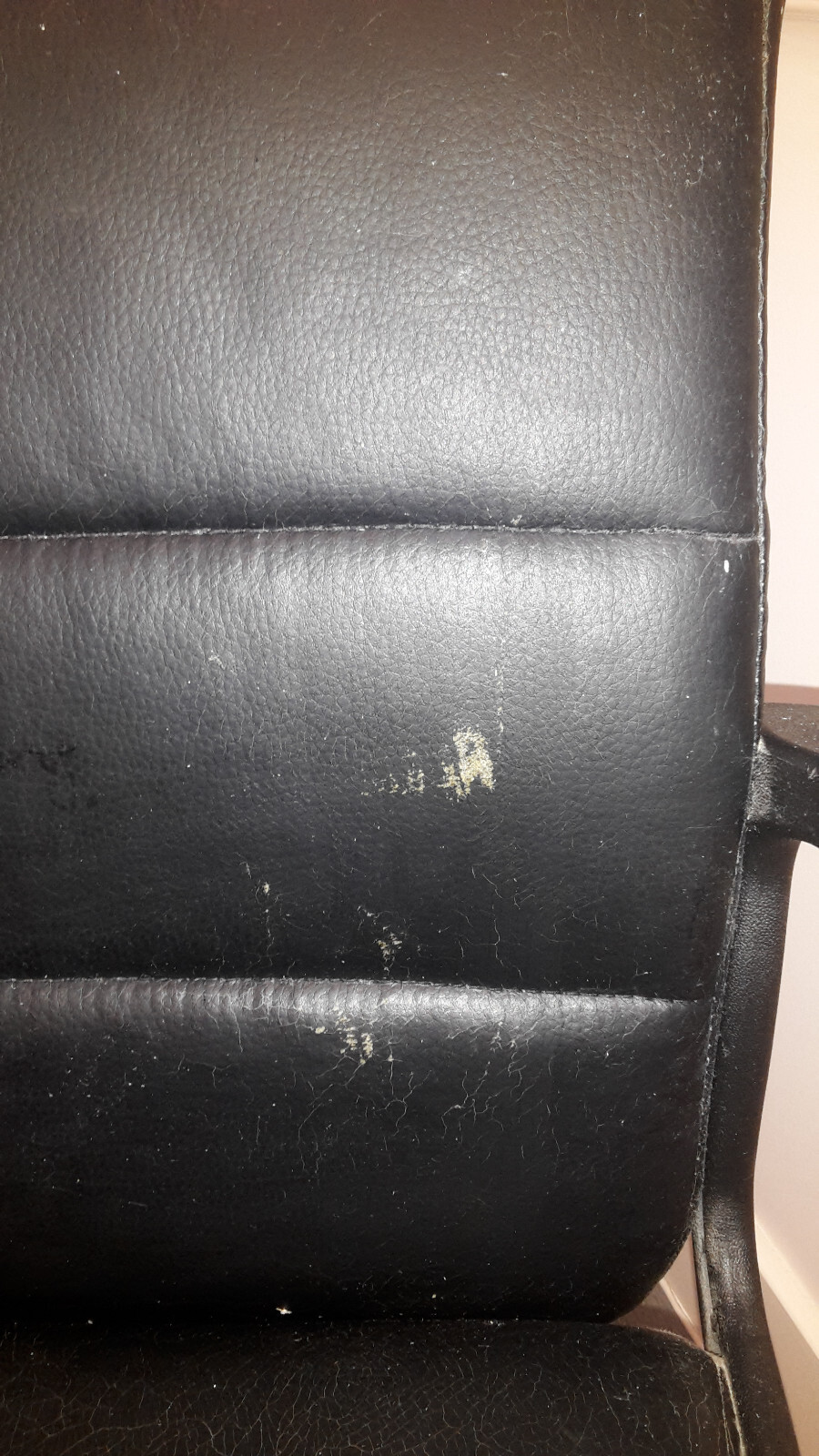 Adjustable Office Chair Ribbed Back Swivel Leather Computer Desk Chair