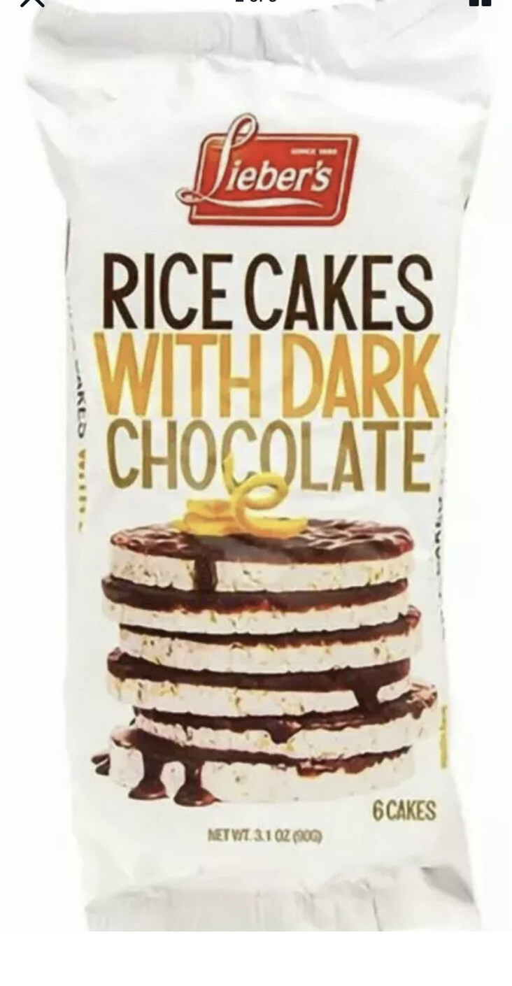 Liebers Variety Rice Cakes Milk Chocolate, Dark Chocolate, Brittle Top