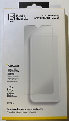 BodyGuardz Pure2 Tempered Glass Screen Protector AT&T Fusion 5G / Radiant Max 5G
