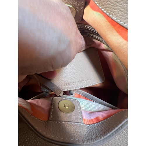 Lucky Brand 100% Leather Laya Sholder Bag Purse Handbag Color Smoke Grey - Picture 5 of 9