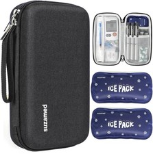 suzamed Insulin Cooler Travel Case,EVA Insulation Large, Black