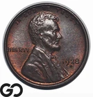 1928-D Lincoln Cent Wheat Penny, Near Gem BU++, Some Red