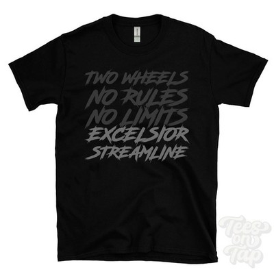 EXCELSIOR STREAMLINE T-SHIRT - TWO WHEELS NO RULES NO LIMITS Motorrad Biker
